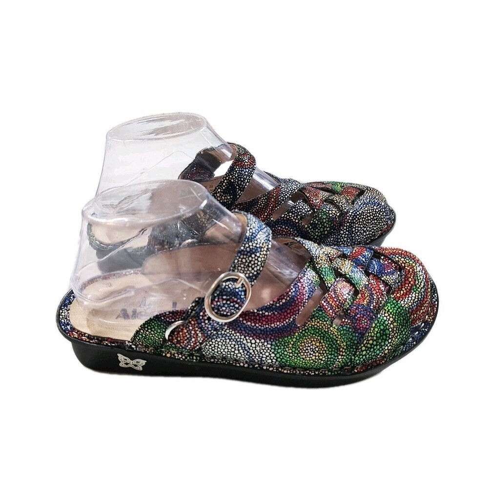 Alegria Womens Boho Mosaic Mary Jane Clogs Size 8 EU 38 Comfort Nurse Colorful